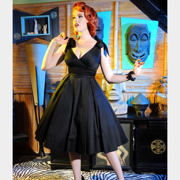 Pinup Couture Dresses & Skirts - Deadly Dames Tie Me Up dress in black.